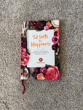 52 Lists for Happiness Floral Journal - Pink & Red